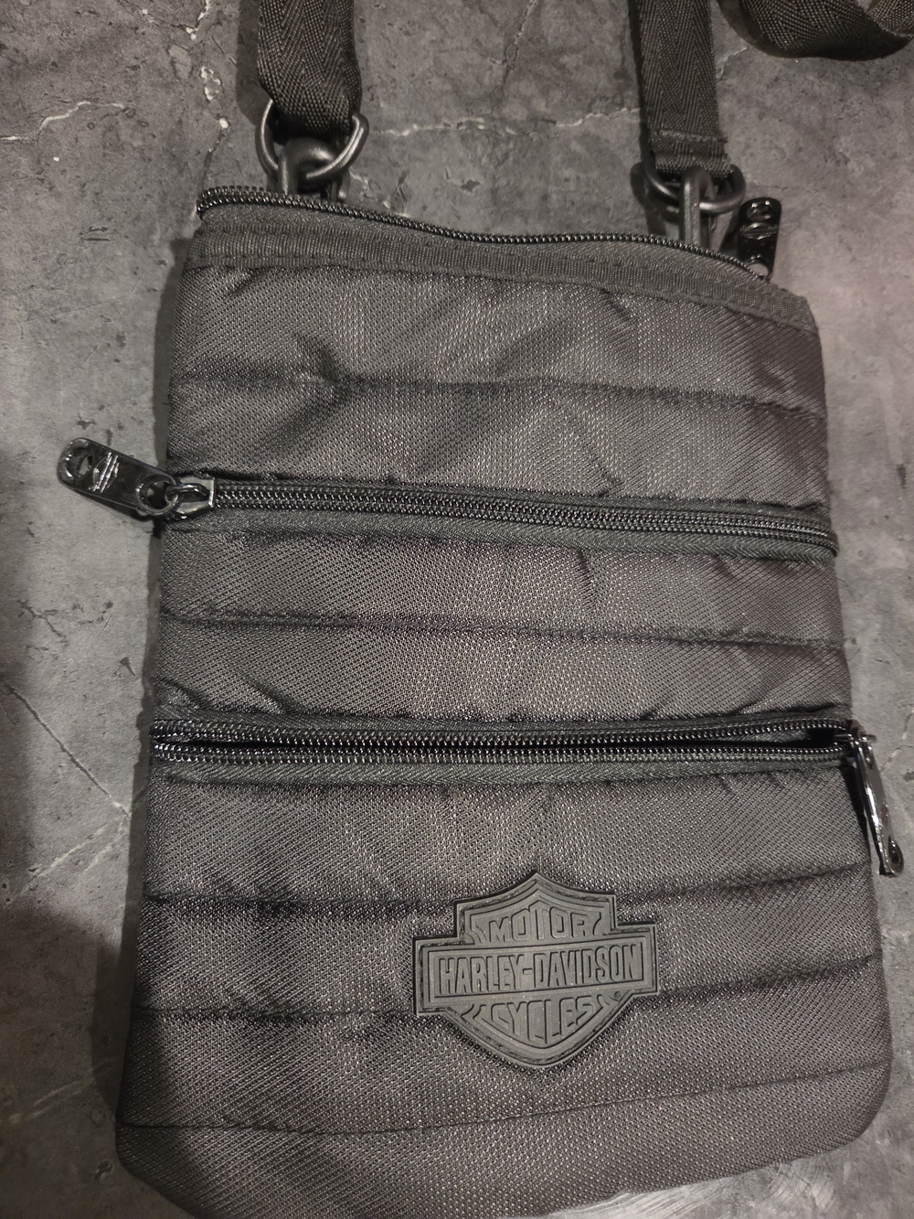 Harley-Davidson Black Quilted Crossbody Belt Bag